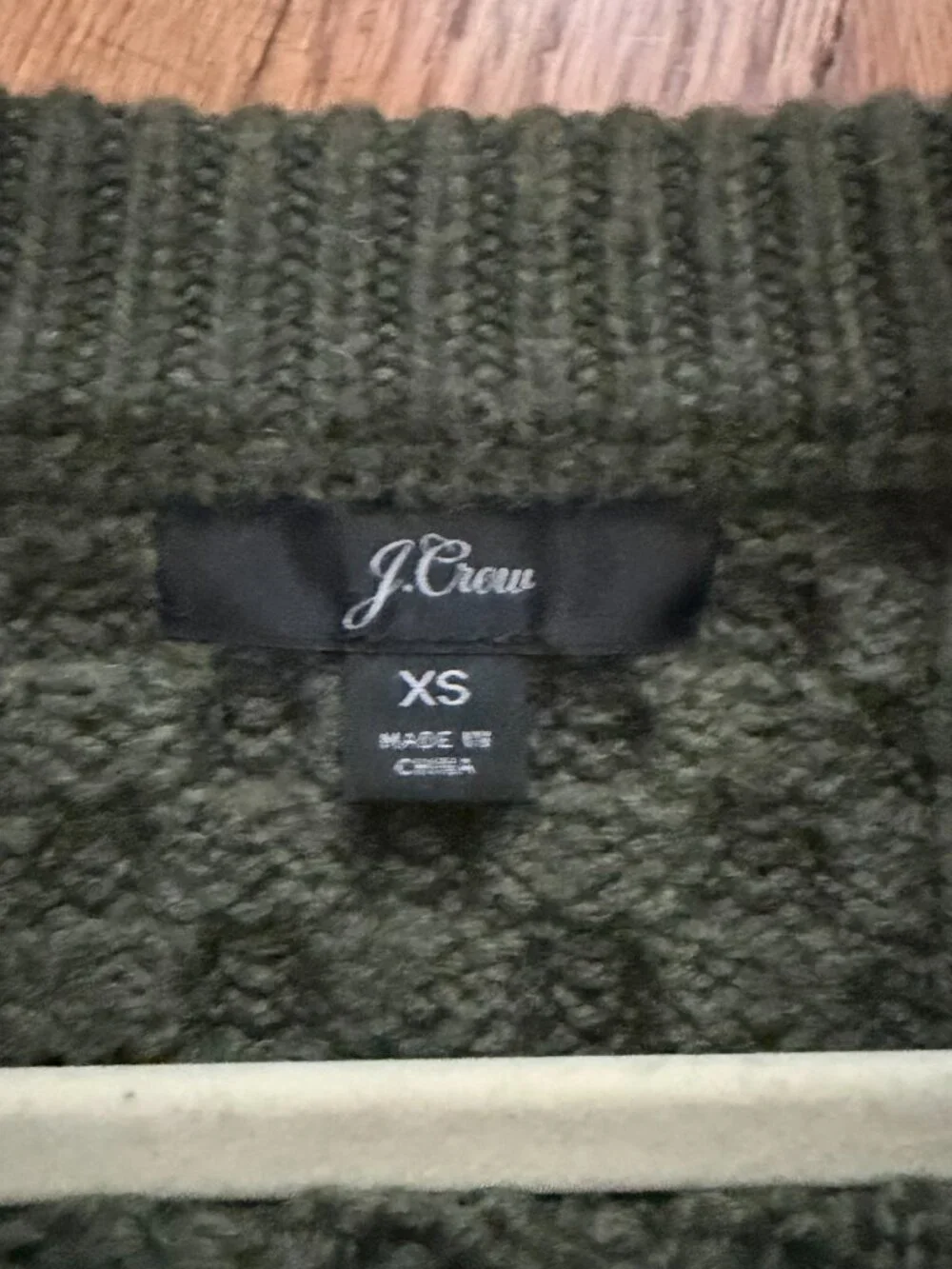 Women's J. Crew Popcorn Cable Knit Green Crew Neck Sweater, size: XS